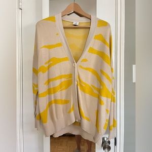 Cabi Cream and yellow cardigan XXS. Used only once. Loose fitting.